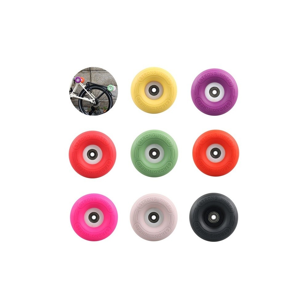 For brompton Bike Upgrade 74mm Silent Wheels PP TPE Material Easy Push