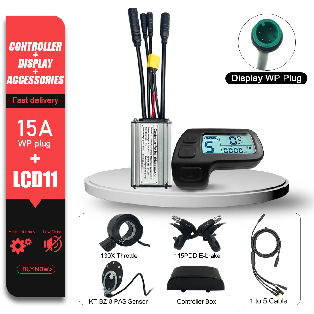E-bike Sine Wave KT Controller 36V 48V 15A/17A/22A/25A/30A with LCD LED Display
