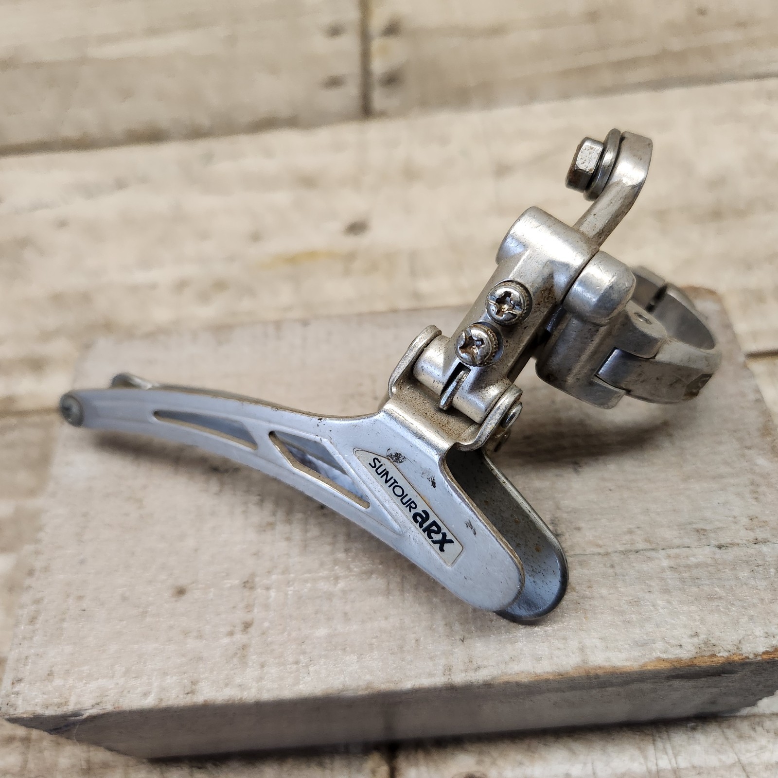 1980s Suntour ARX Front Derailleur 28.6 Clamp Bottom Pull Road 2x Bottom Pull