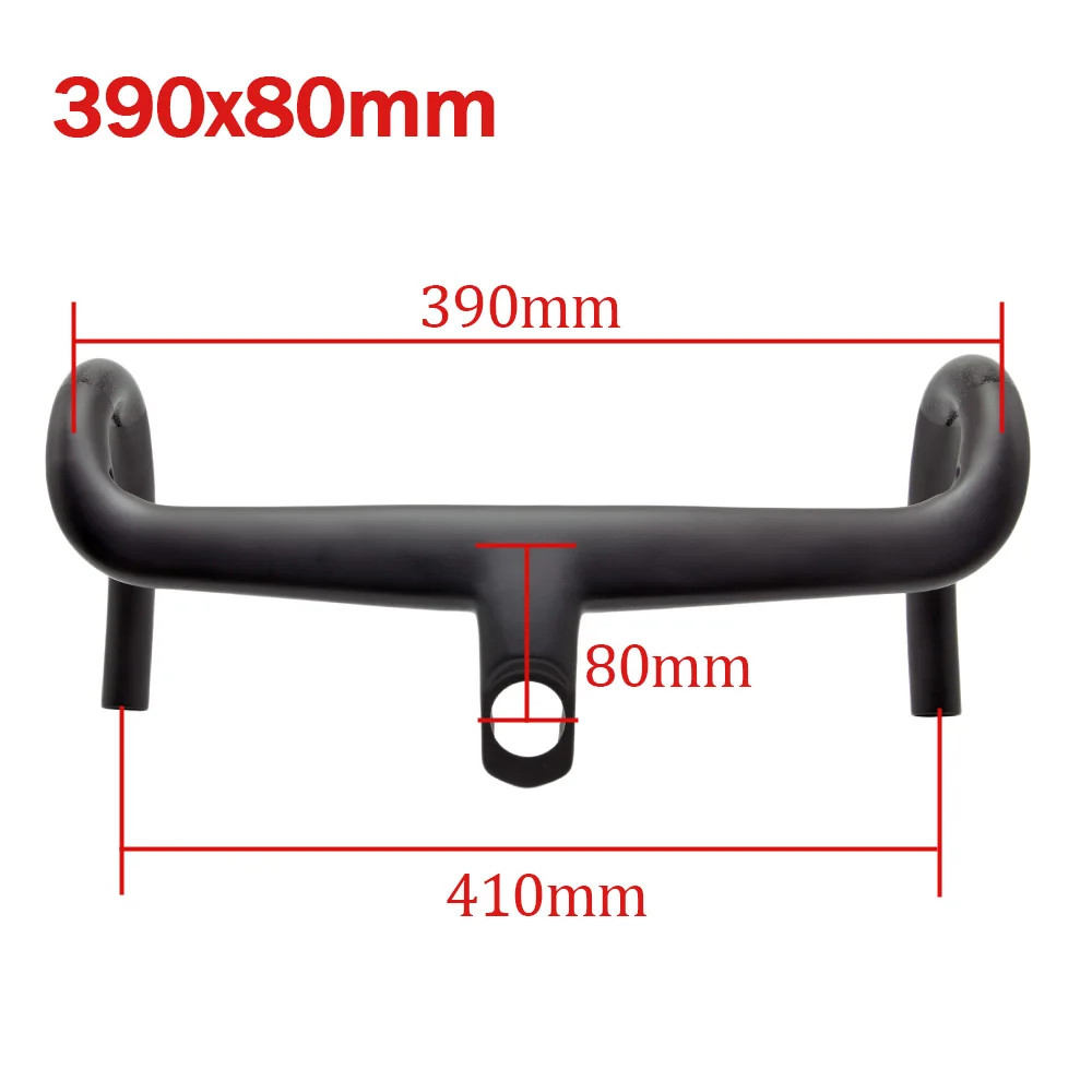 Carbon Fiber Integrated Road Bicycle Handlebars 370-430mm Internal Routing