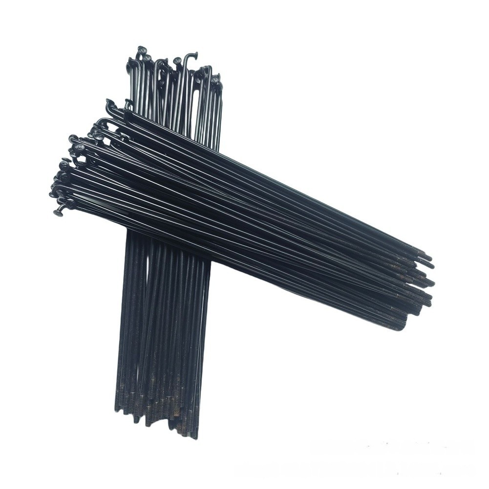 36pcs Hardened Electric Bike Spokes with Nuts Steel Aluminum Alloy Black