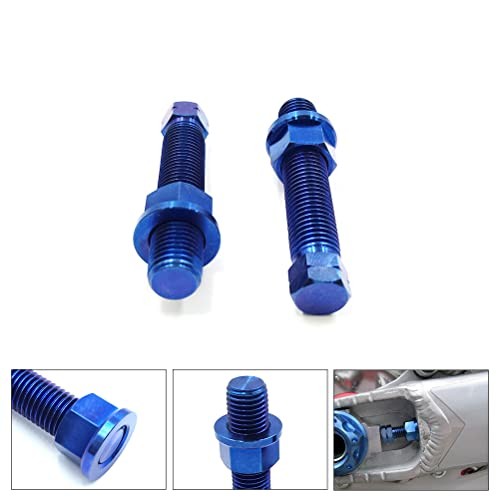 Motorcycle Titanium Alloy Chain Adjuster Bolt 1 Pair M8*1.25 Motocross M8 Blue