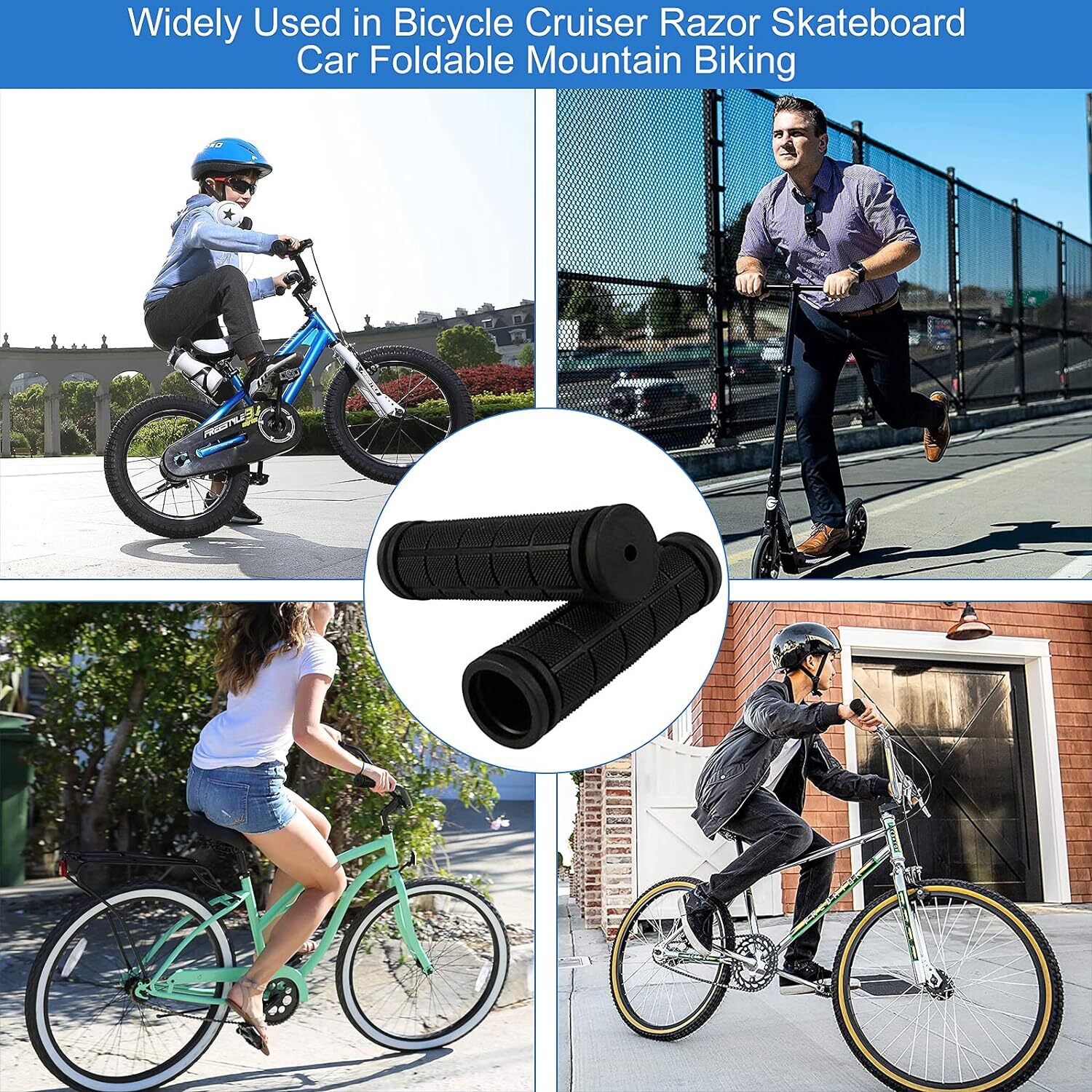 【40% Off】1Pair Kids Bike Handle Grips Non-Slip Rubber Bicycle Handlebar Grip