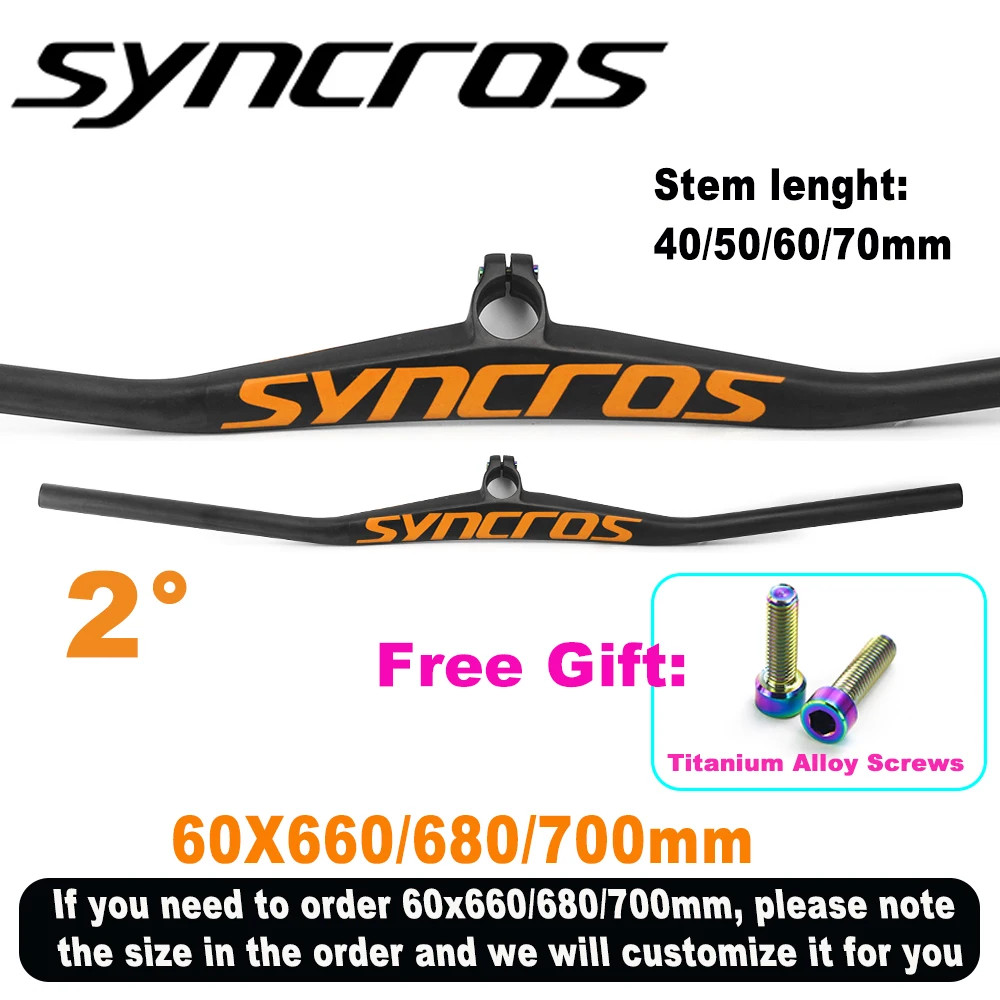 Mountain Bicycle Full Carbon Integrated Handlebar 40-70mm Stem 28.6*660-800mm