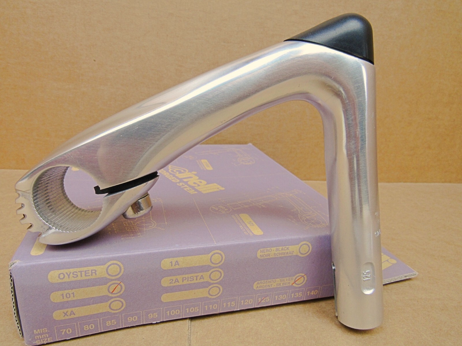 New-Old-Stock Cinelli 101 Silver Stem w/ 26.4 mm clamp (125 mm)