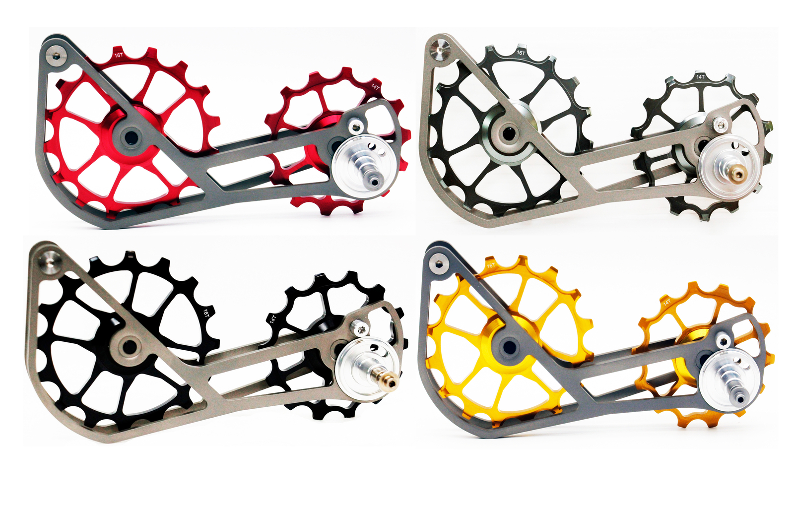 Swishti Road Bike Oversized Pulley Titanium Cage For 10/11S SRAM Force In Red