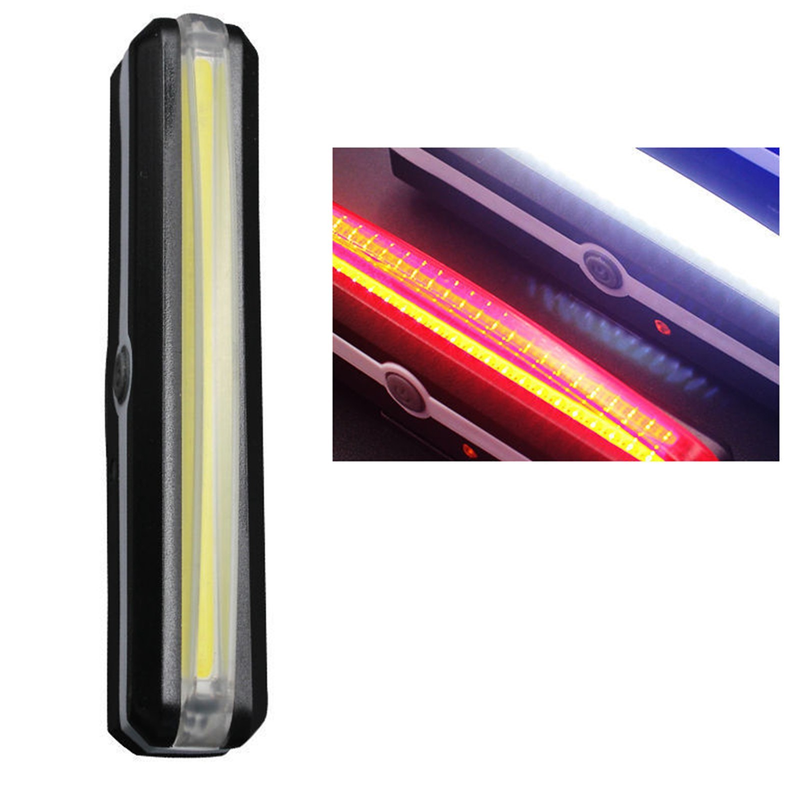Rechargeable LED Tail Light for Road Bikes Rear Mount 3.93×0.7in Night Safe