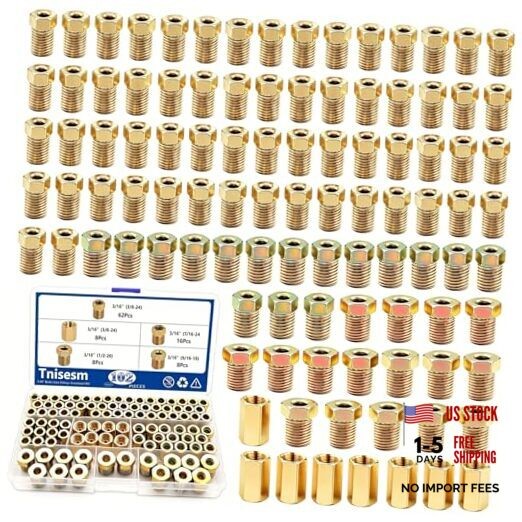 102Pcs 3/16″ Brake Line Fittings Assortment Kit,3/8 Inch-24 102PCS-3/16“