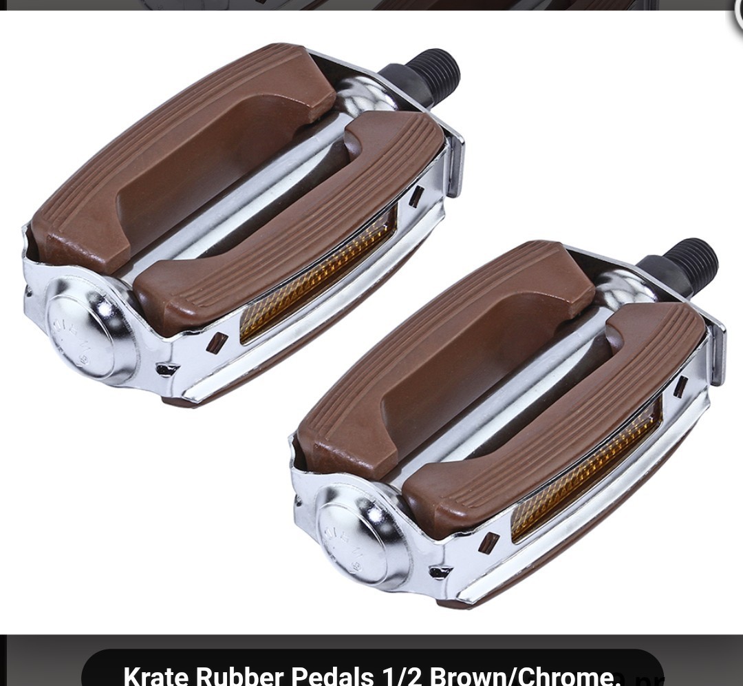 BROWN BICYCLE PEDALS BOW STYLE 1/2″, STINGRAYS, CRUISER,BMX, CHOPPER