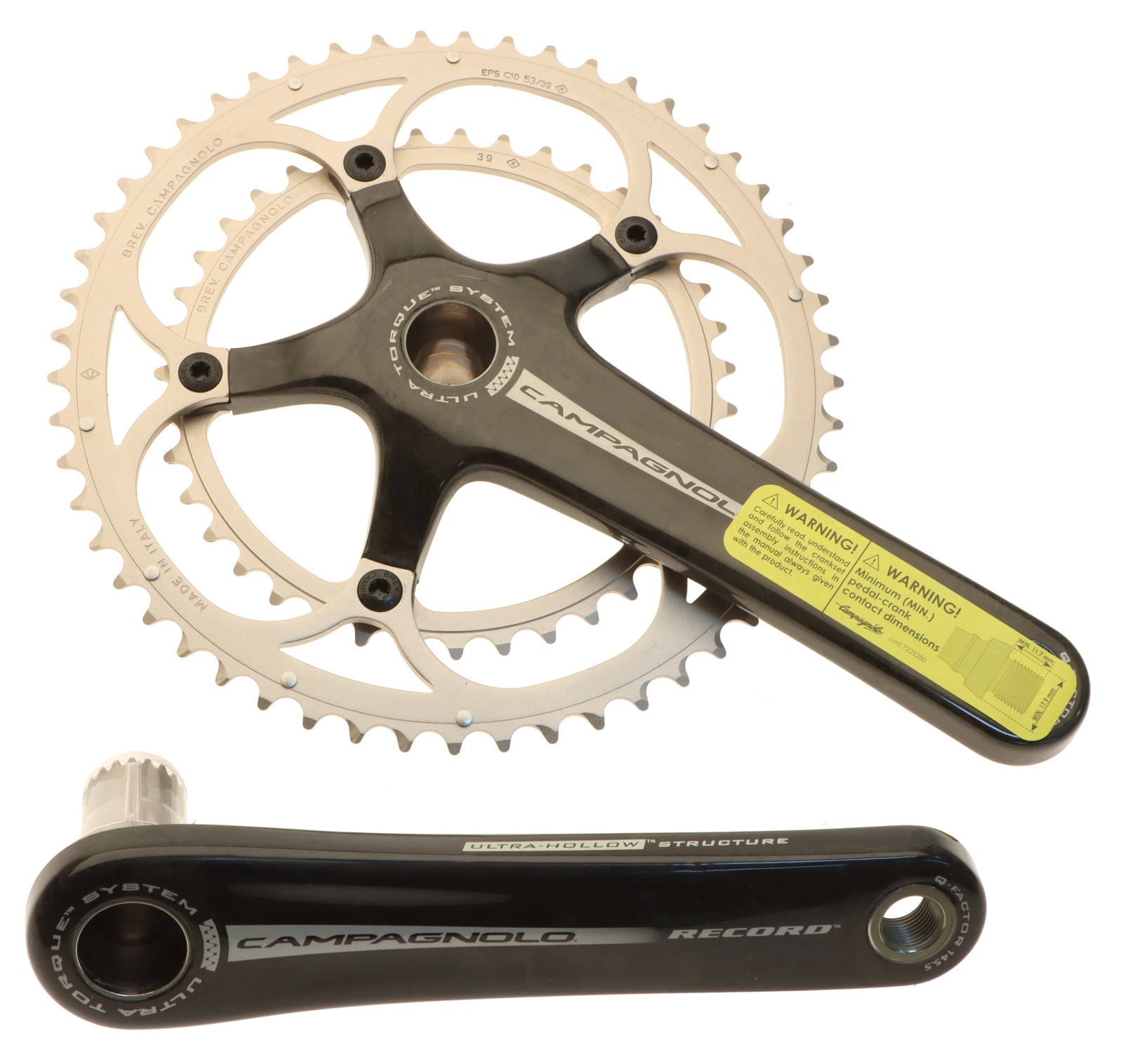 Campagnolo Record Carbon Crankset 53/39T 10 Speed 172.5mm 2007 NEW NOS