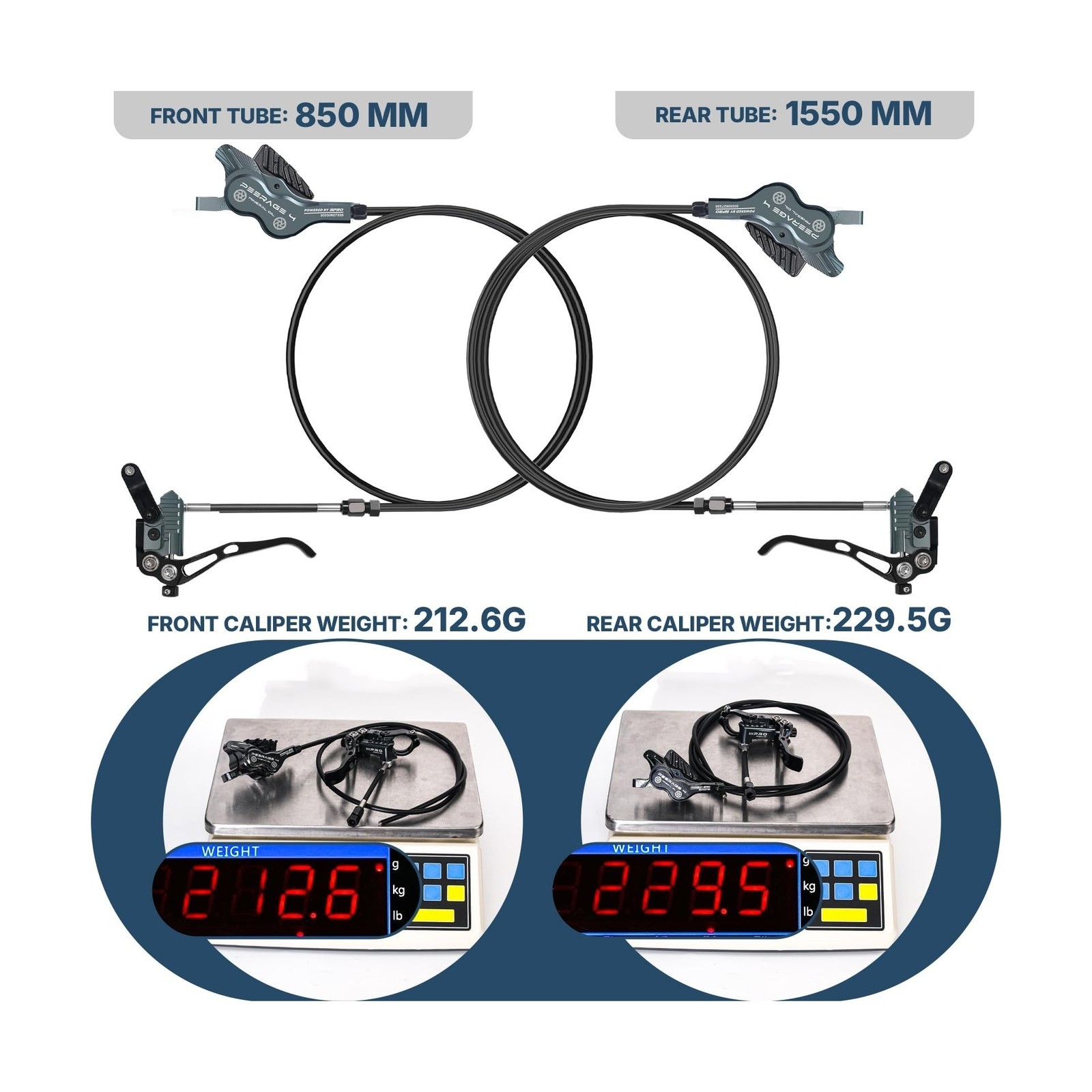 RACEDUEL IIIPRO PEERAGE4 4-Piston MTB Hydraulic Disc Brake Set, Left Front 85…