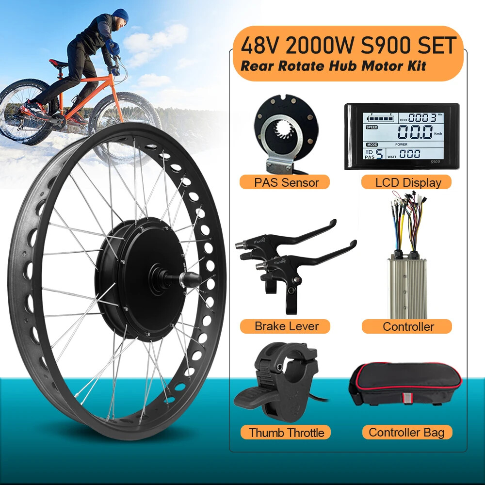 48V 2000W 20 24 26inch Snow Fat Electric Bike Brushless Rear Rotate Hub Motor