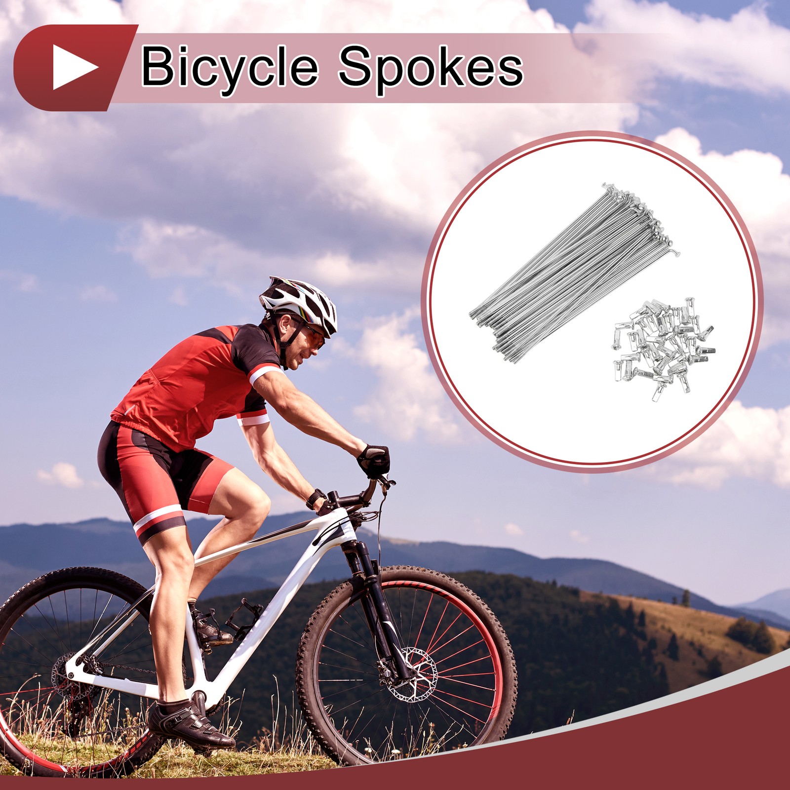 36Set 12G Bicycle Spokes 139mm Bike Wheel Spokes 45 Steel Galvanized Silver Tone