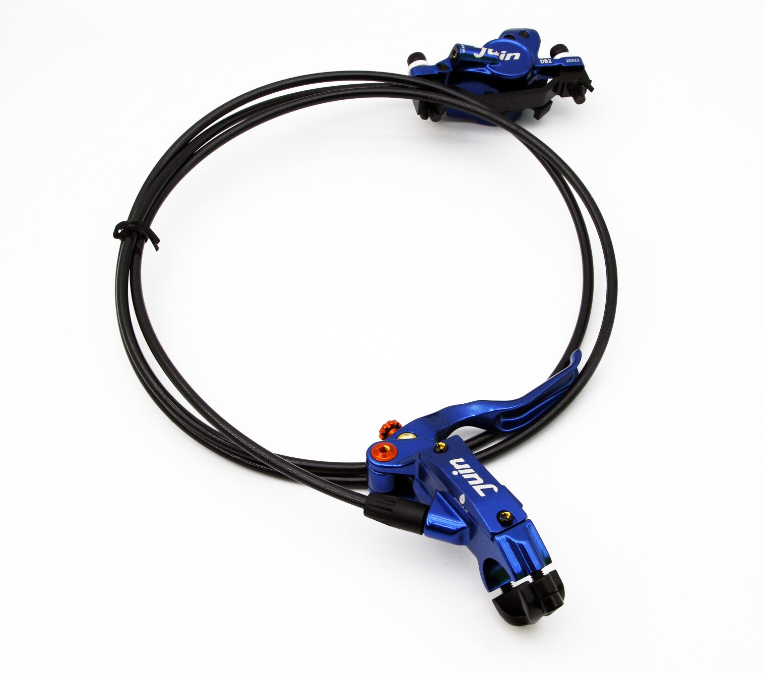 Juin Tech DB2 Full Hydraulic Disc Brake Set Blue F/R Post Mount 160mm Rotors