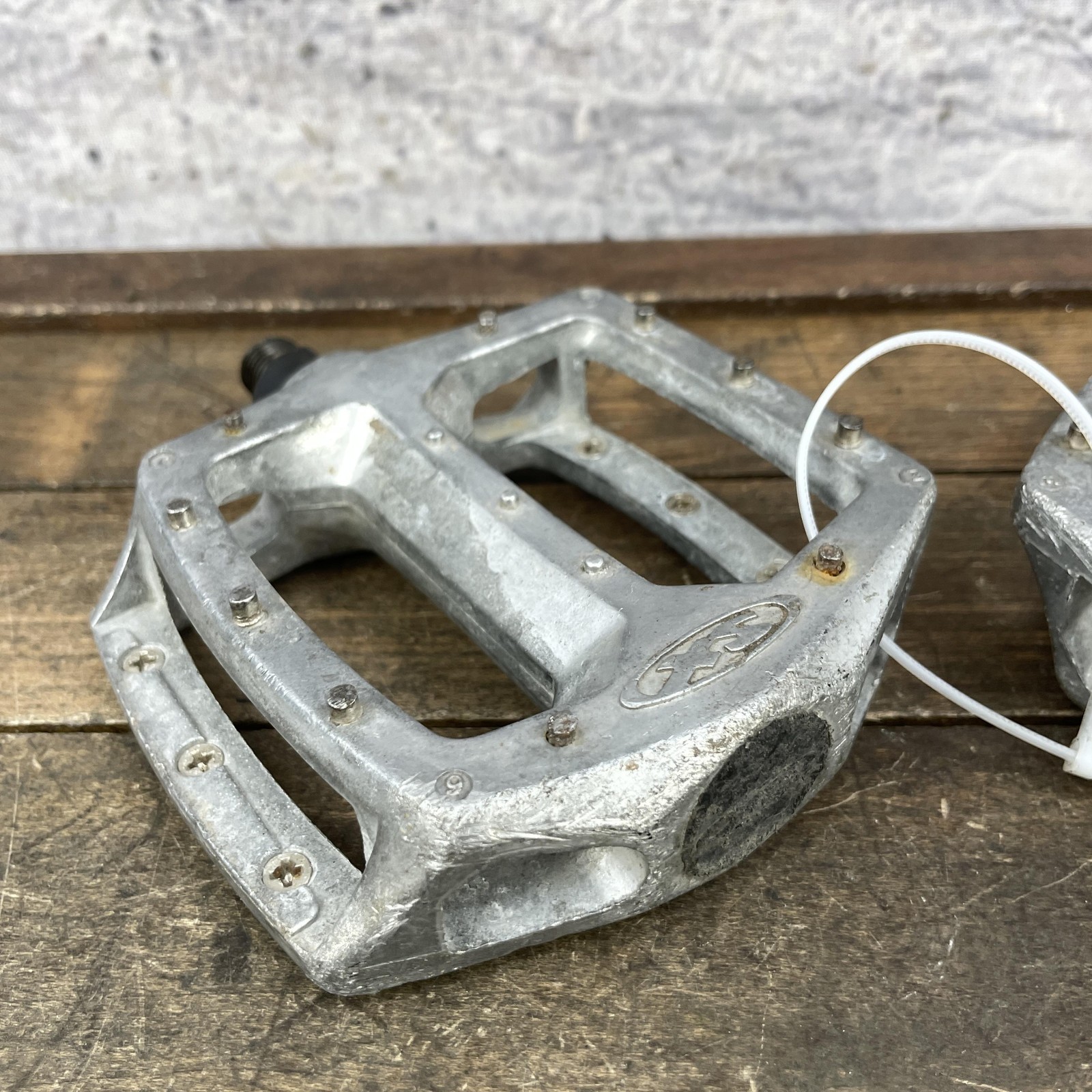 Vintage Schwinn XS BMX Pinned Pedals 1/2 Silver Aluminum Freestyle Old School