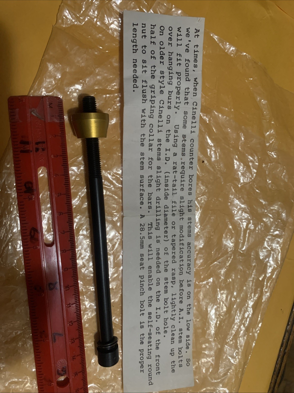 Ai Arnold Industries Aluminum Alloy Vintage Quill Stem Expansion Bolt NOS 145mm