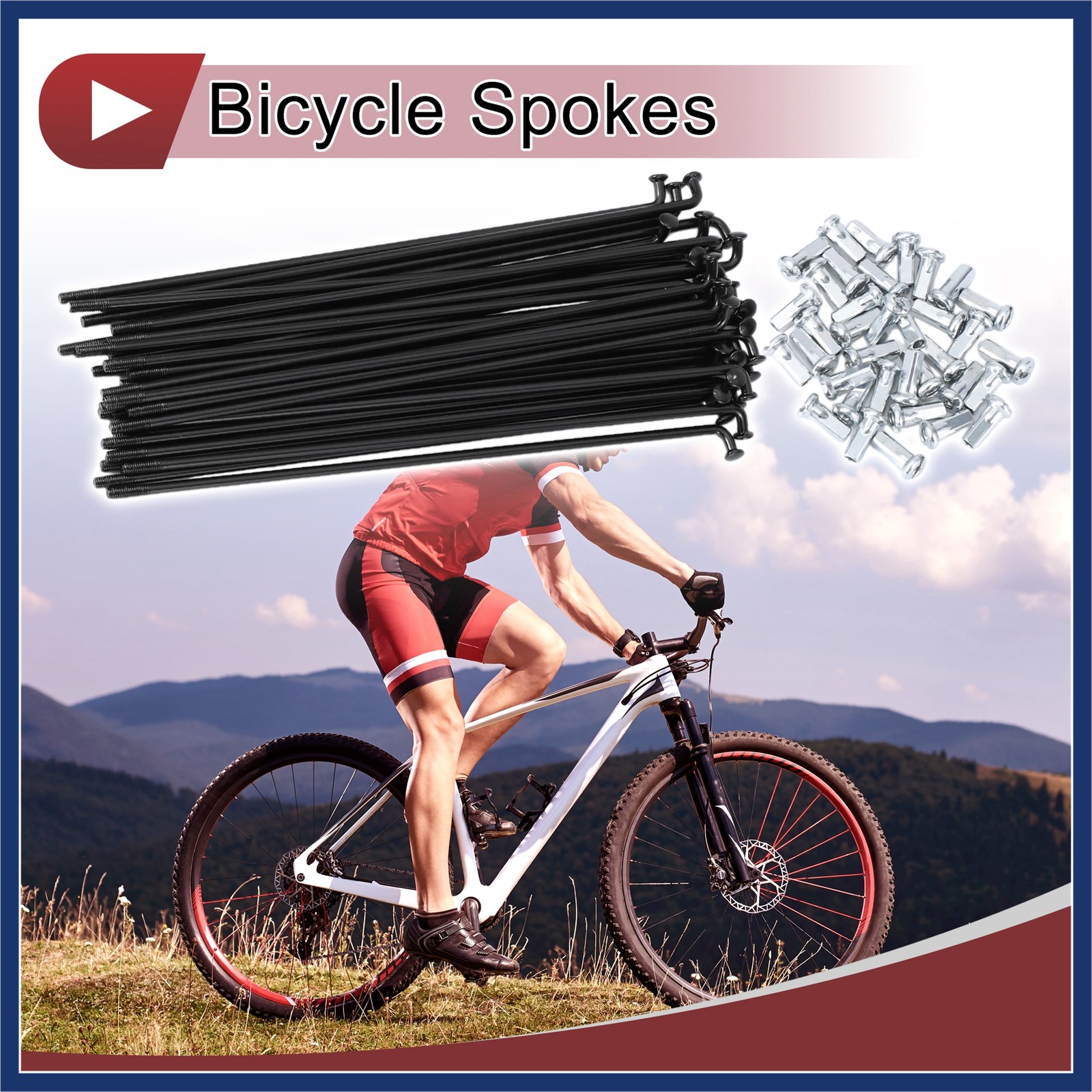 36 Set 12G Bicycle Spoke 145mm Bike Wheel Spokes 45 Steel Black