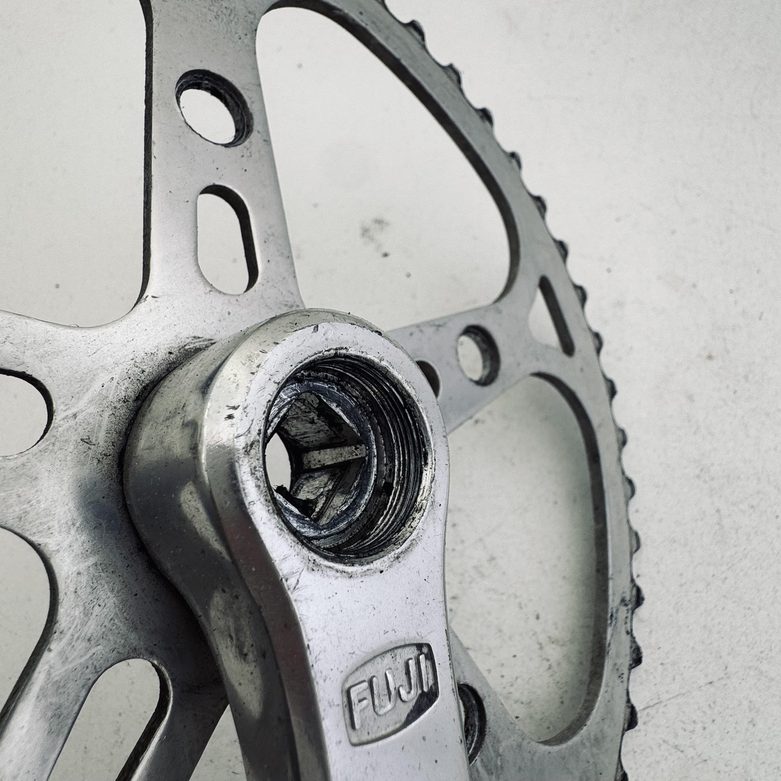 Vintage Fuji F-12 Single Crank 171mm Sugino 52T Japan Road Bike Silver Part A78