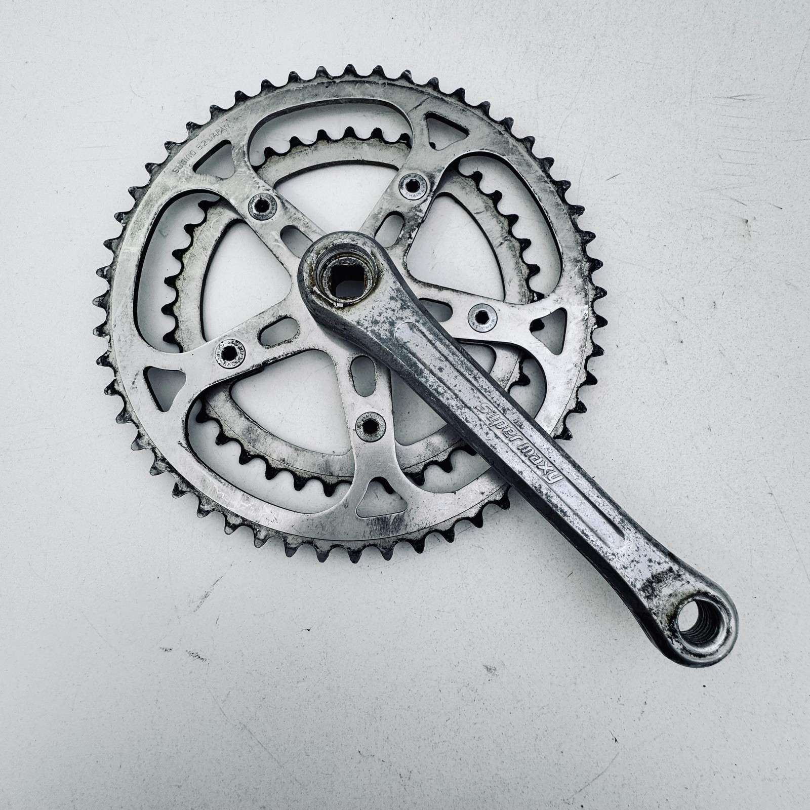 Vintage Sugino Super Maxy Right Crank 170mm Double 52/40T Silver Road Bike A93