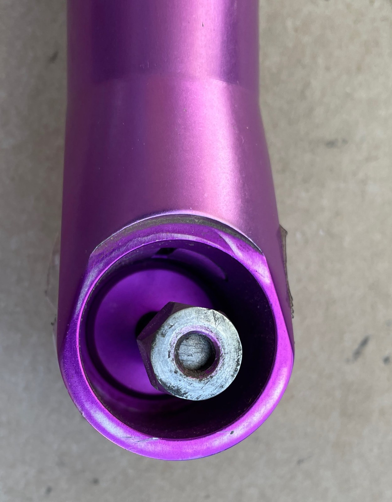 Vintage Ringle Zooka purple anodized threadless stem 1 1/8″, 145mm, 25.4 clamp