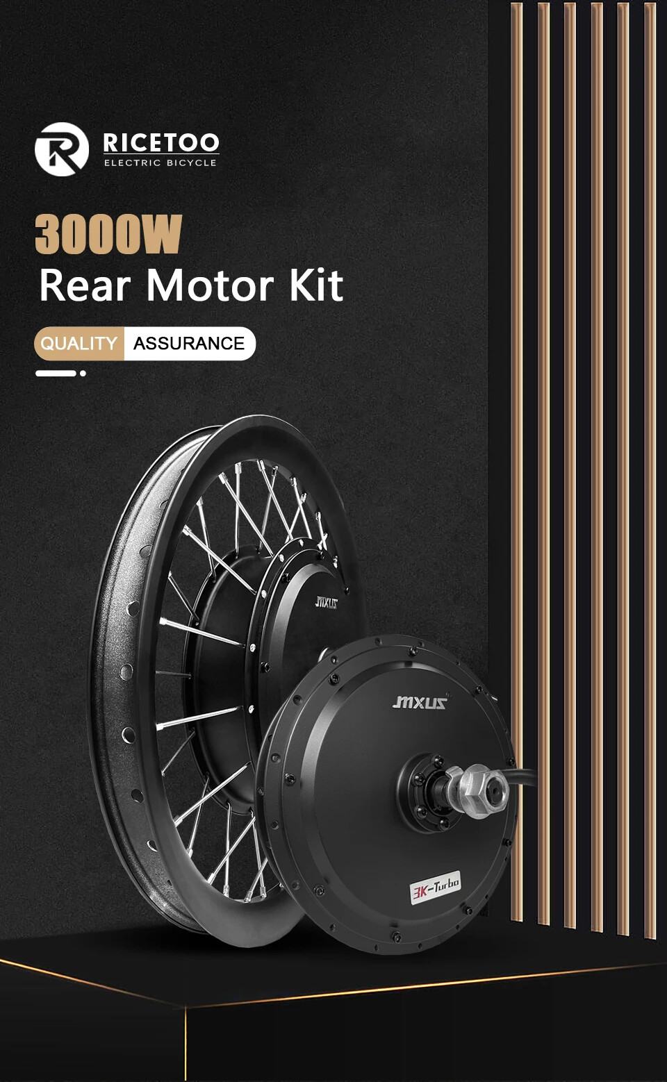 20-29Inch 700C 3.0 Tyre E-bike 72V 3000W Conversion Kit Brushless Motor Wheel