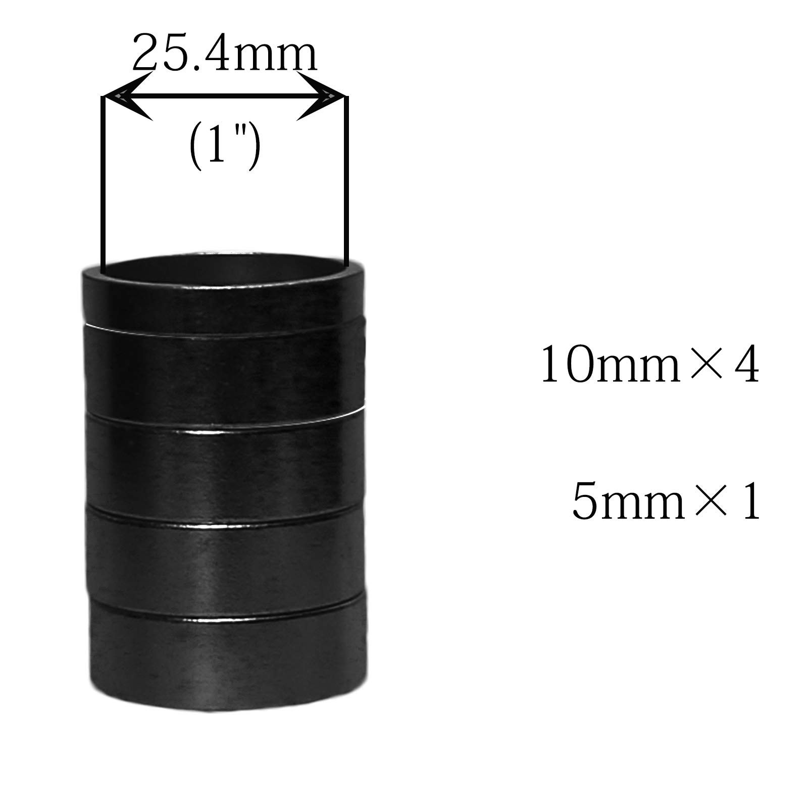 1 Inch Headset Spacer 5PCS 25.4 Fork Tube Handlebar Stem Spacer Black Silver 2 C