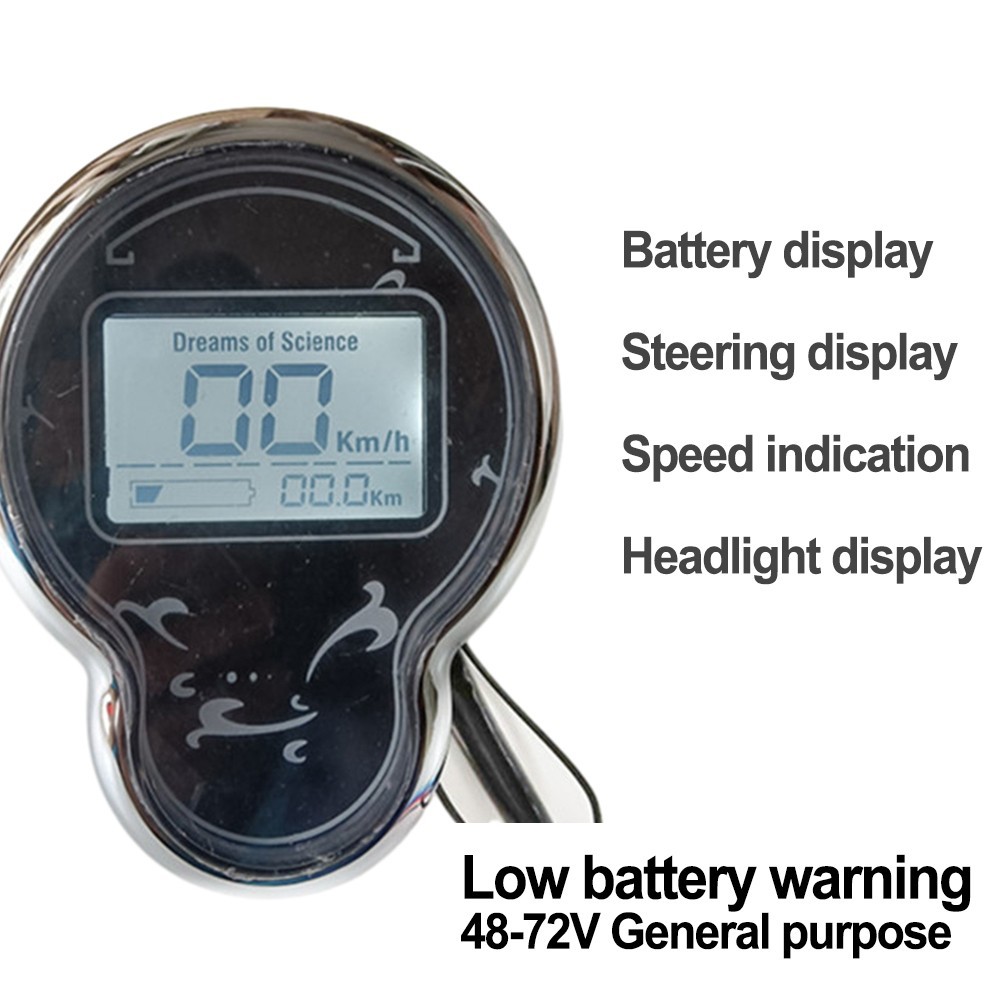 LCD Display Speedometer Screen For Ebike Electric Bike Scooter 48V 72V