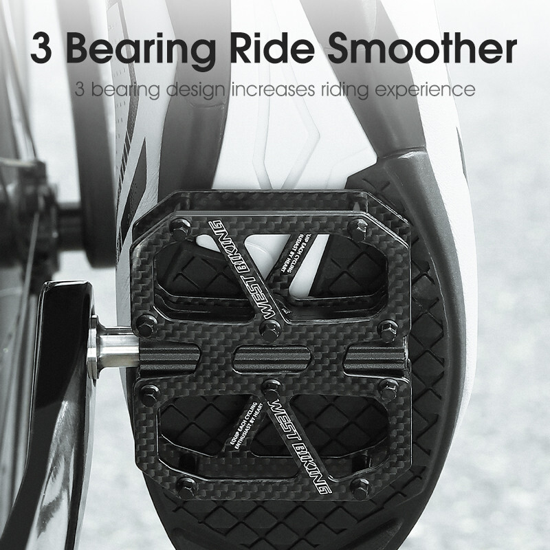 Bike Pedals Ultralight T700 Carbon Fiber Titanium Axle 3 Bearings Bicycle Pedals