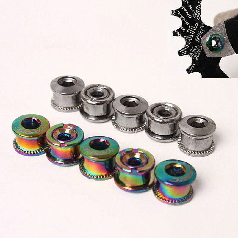 4/5X Steel Bike Chainring Bolts 6.5 Single 8.5 Double Triple Speed Nut Screw MTB