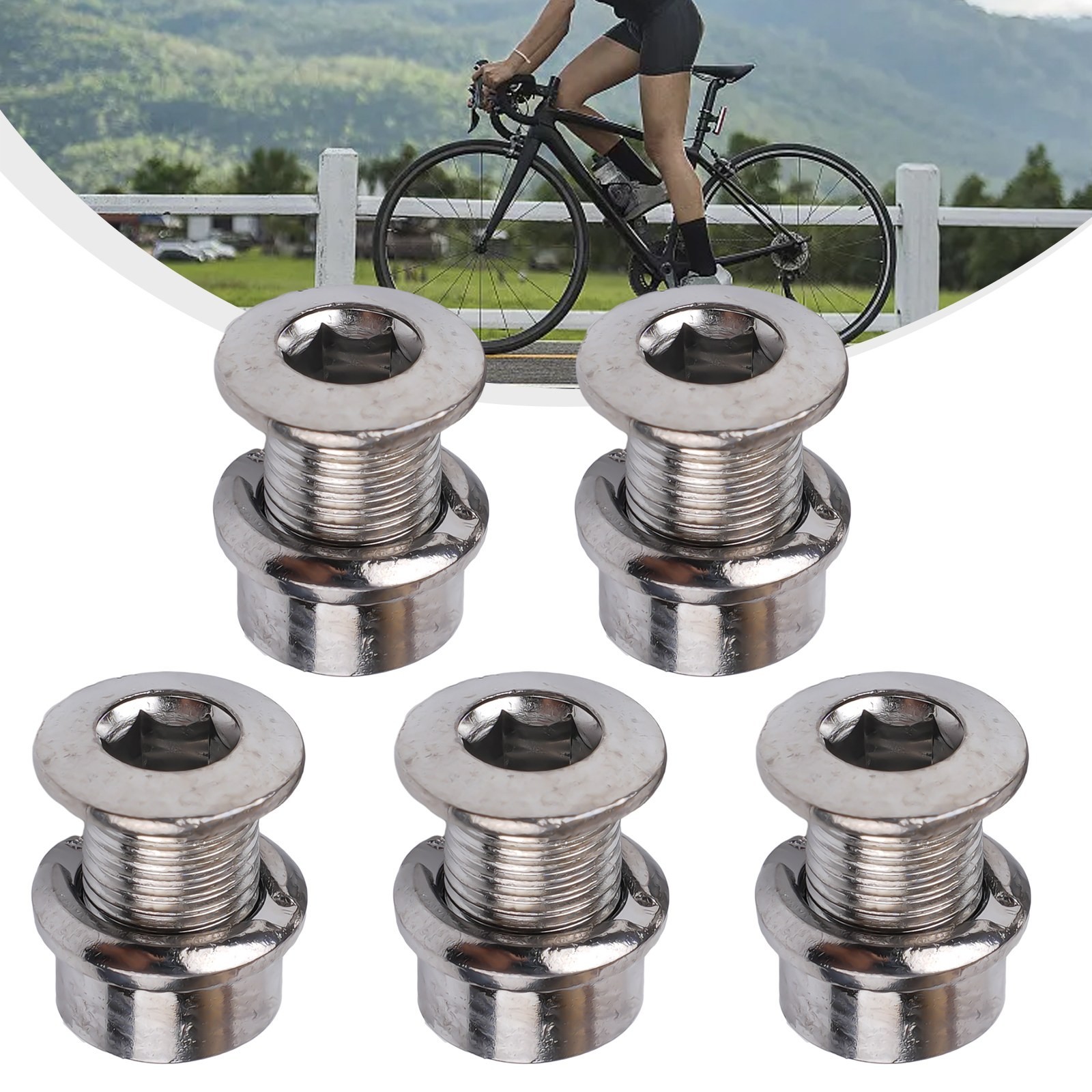 Bike Chainring Bolt Set 5 Pair Crank Bolts and Nuts for Secure Attachment