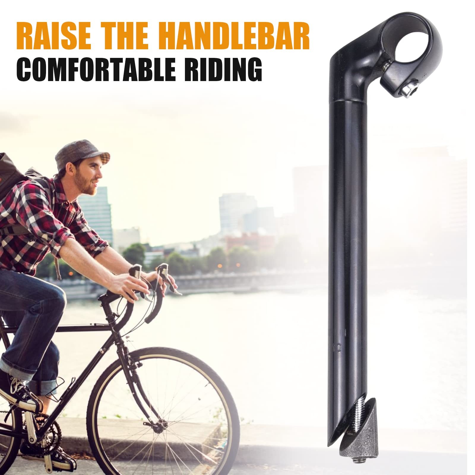 Bike Stem 25.4mm*22.2mm Aluminum Alloy and Steel Gooseneck Shape 220mm Length…