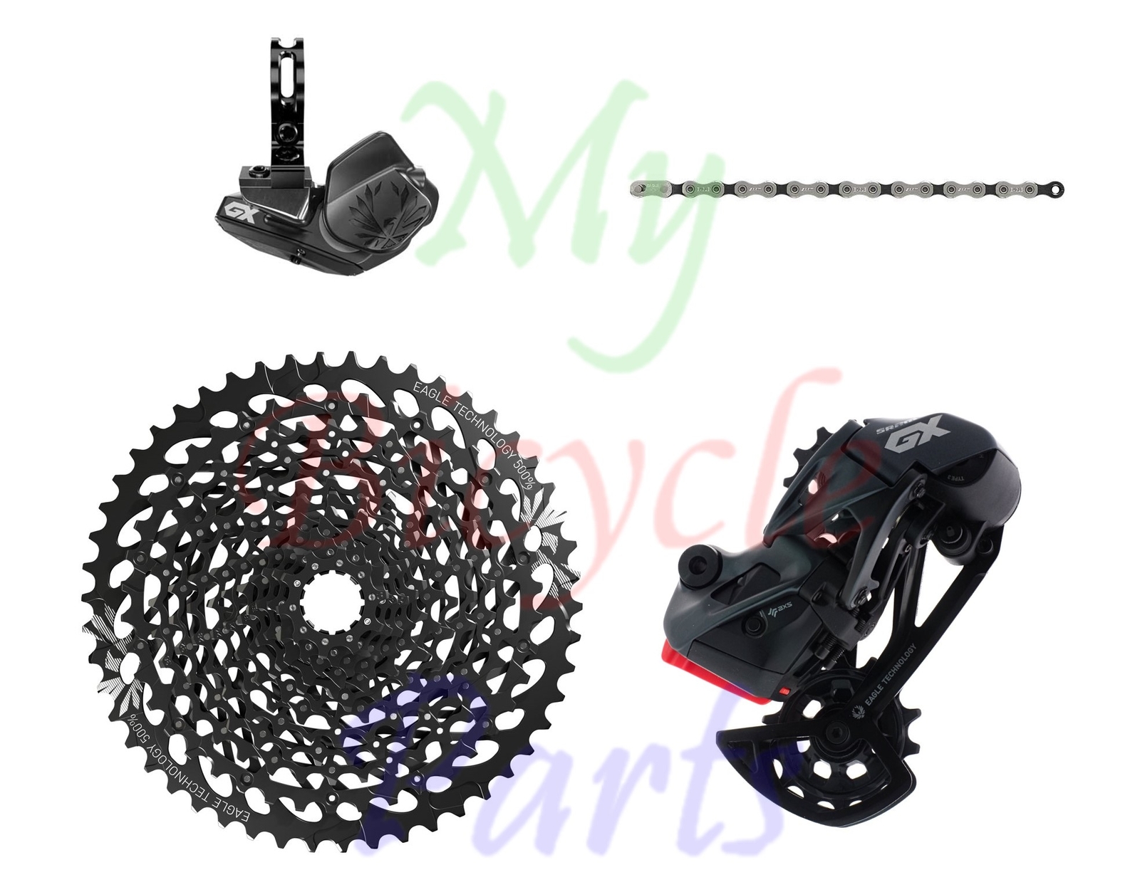 Sram GX Eagle AXS 1×12 Spd Groupset Kit 4 pcs Shifter RD Cassette Chain READ