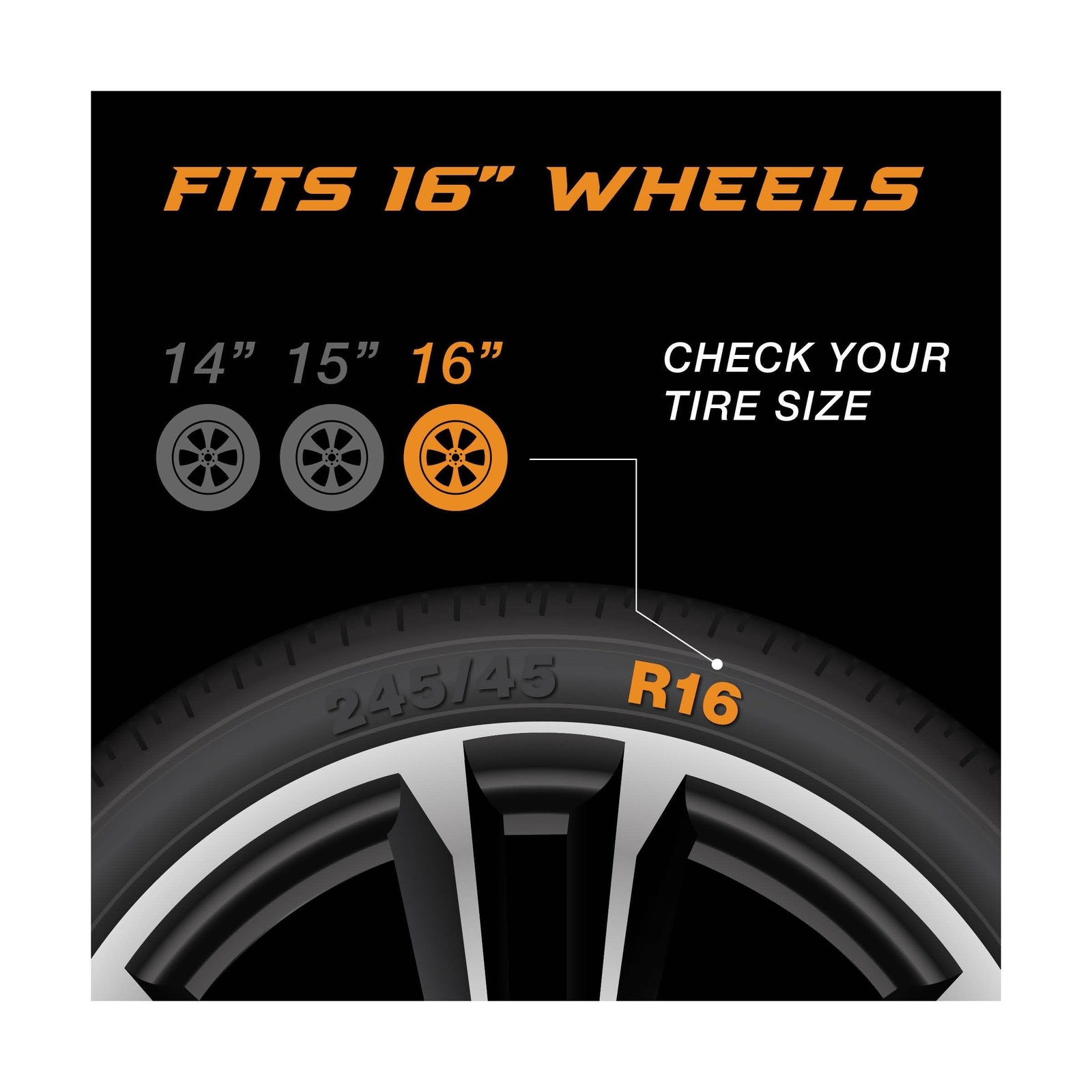 PACRIM 16″ Universal Gloss Black Car Wheel Cover/Hubcap Set | Replacement Sna…