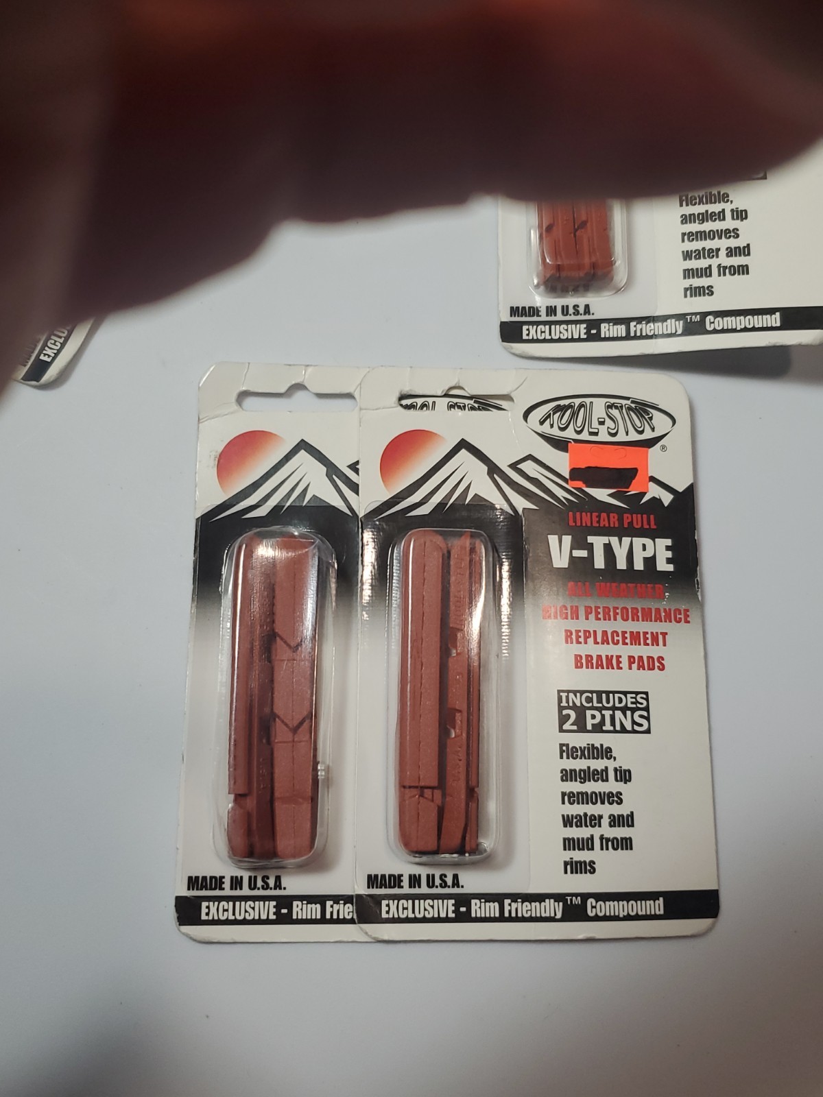 2 PAIR Kool-Stop Linear Pull V TYPE Brake Pads Replacement Inserts SALMON 2PAIR