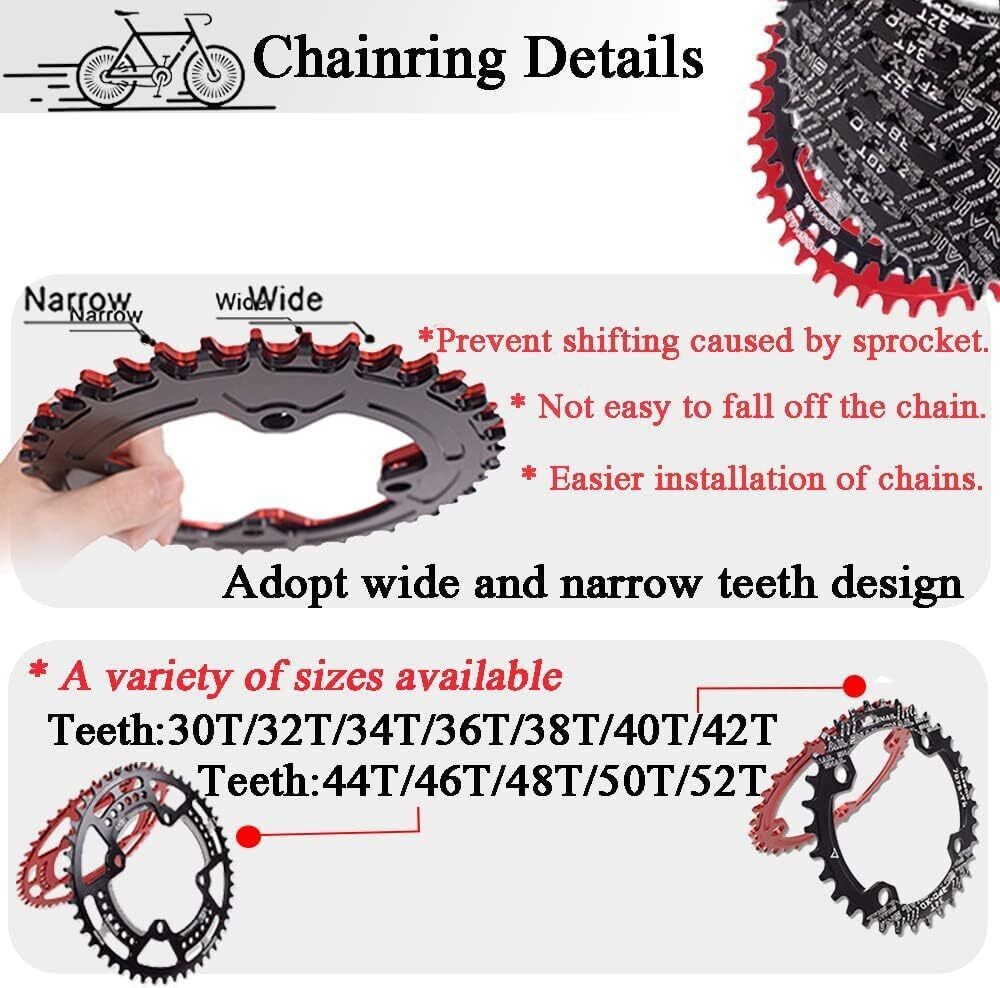 US Bicycle Crankset With BB 104BCD 32-42T Chainring 170mm Crank Fit Shimano/SRAM