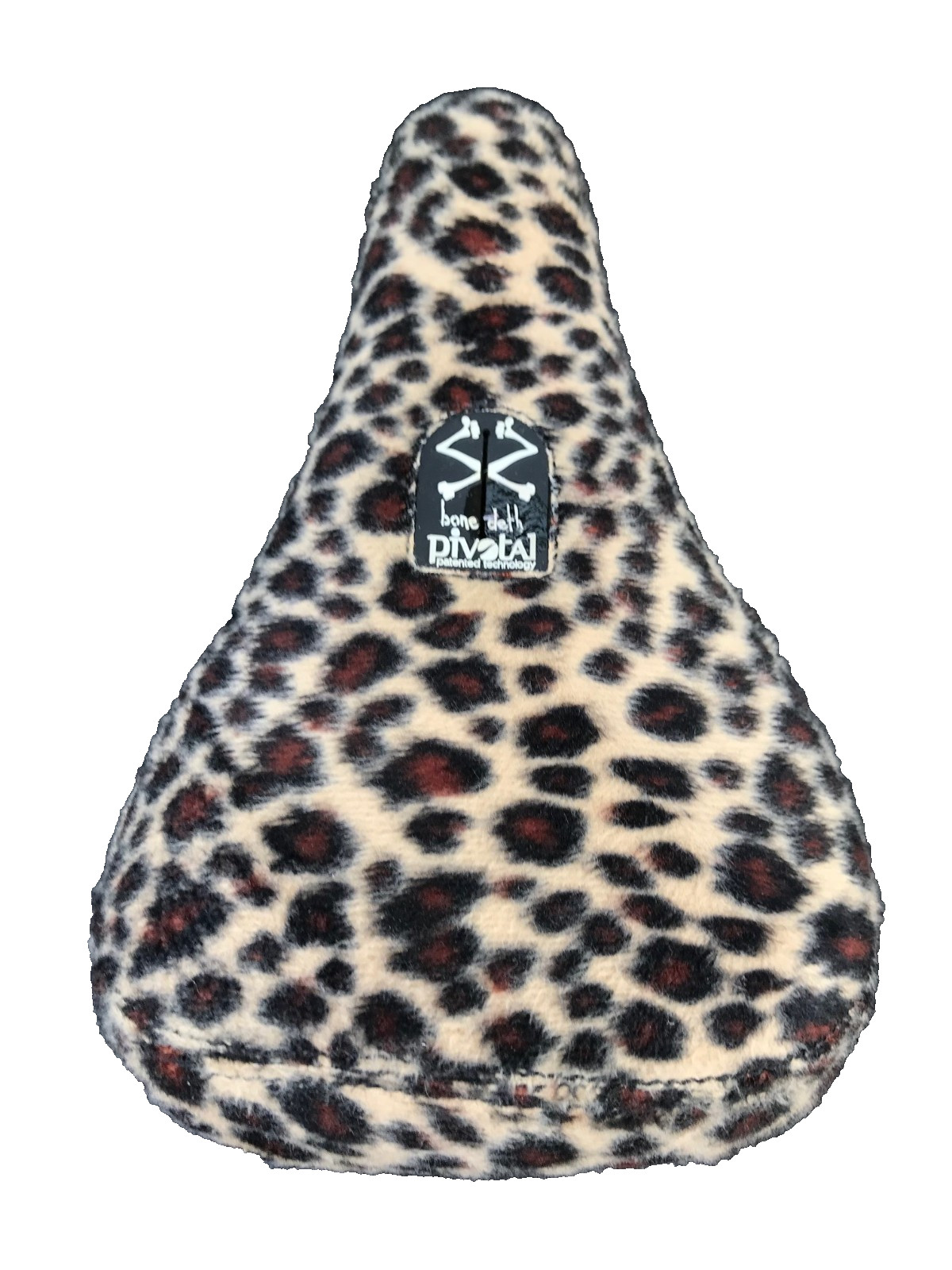 BONE DETH VIBRATOR MID PIVOTAL BMX BIKE SEAT FAUX LEOPARD FUR NEW
