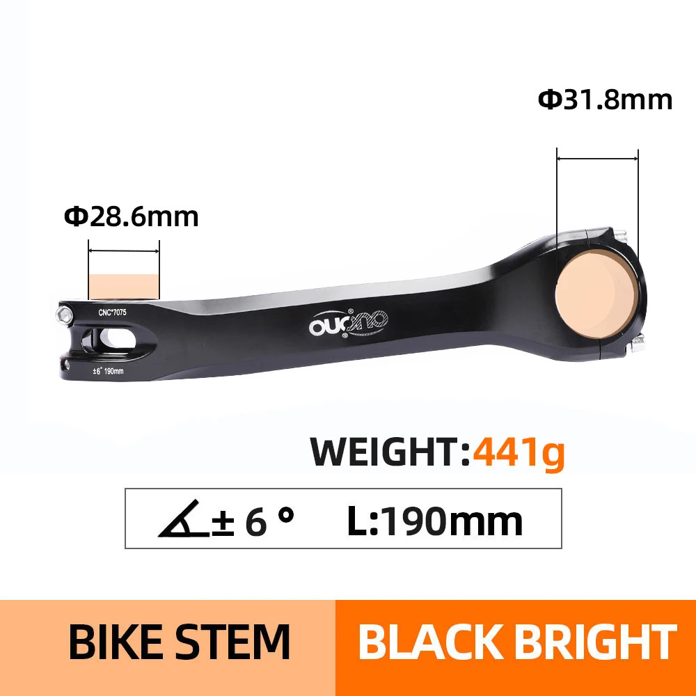 OUO 7075 Aluminum CNC Bike Stem 31.8mm 130-180mm Long MTB Handlebar Stem 6/17°