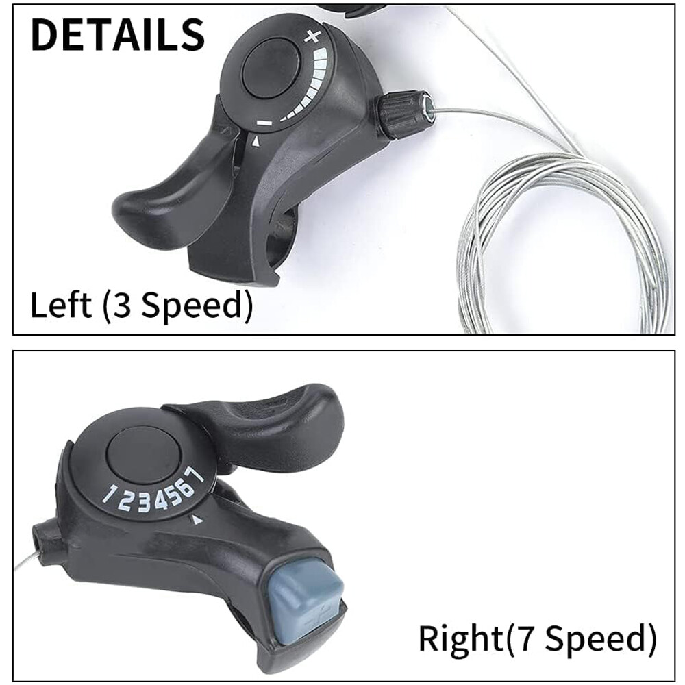 1Pair 3×7 21 Speed MTB Mountain Road Bicycle Shifter Bike Thumb Gear Shift Set
