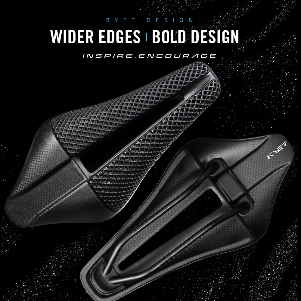 Full Carbon 3D Printed Triathlon Saddle Short Nose Wide Aero Design Carbon Shell