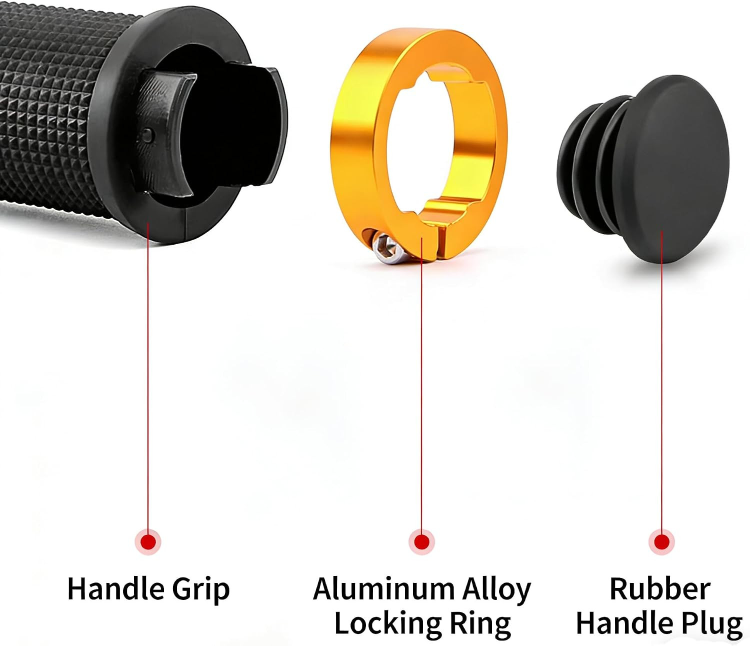 Non-Slip Bicycle Handlebar Grips, Rubber Bike Grips for Mountain Bike Electric S
