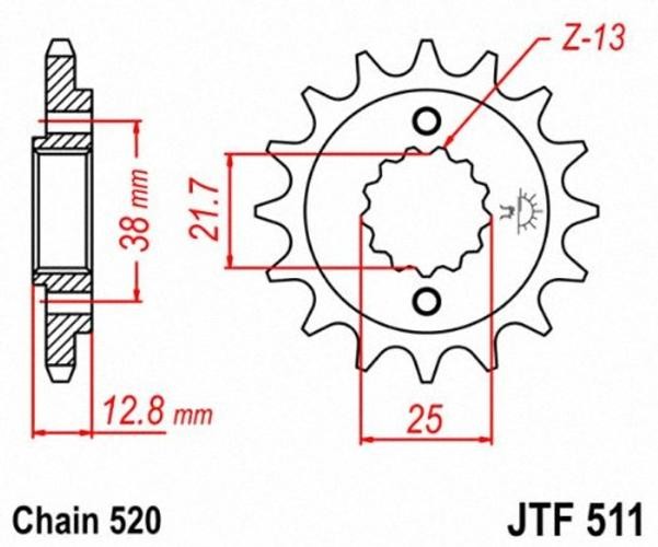 14T Steel Front Sprocket – Black – 14 Tooth – F511.14