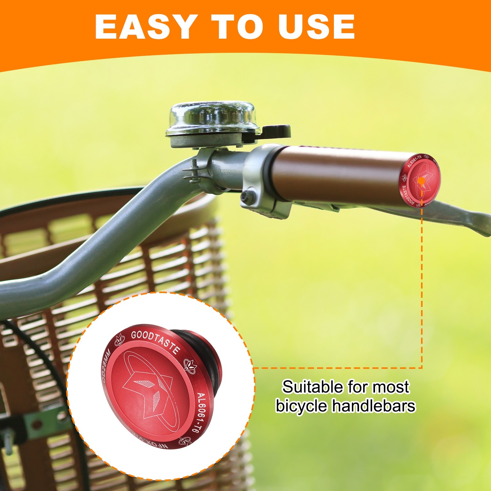 Bar End Plugs Aluminum Handlebar End Caps 0.57oz Bike Plugs with Rings Red