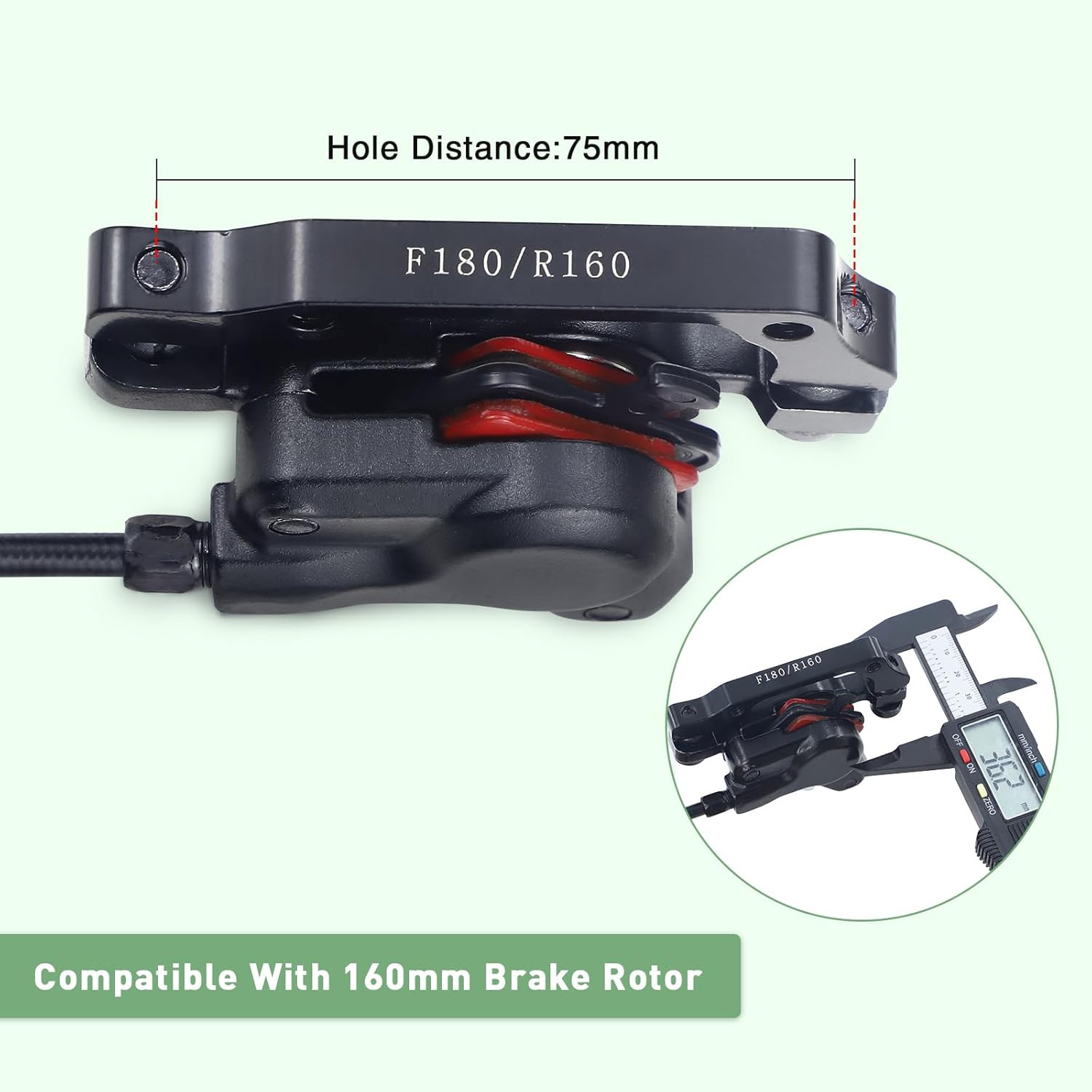 Hydraulic Brake Set Bike Disc Brakes Kit with Left Front 800Mm Right Rear 1550 M