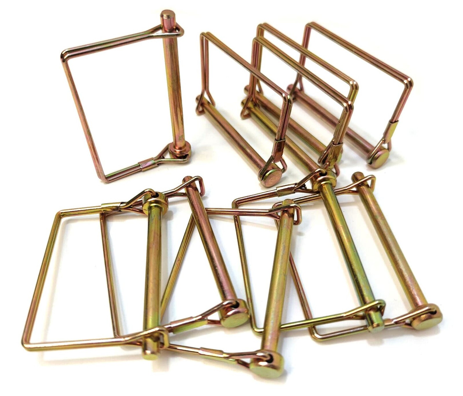 Wire Lock Pin, Trailer Coupler Pin,Hitch pin,1/4 Inch, 10 Pieces, Square, Gold