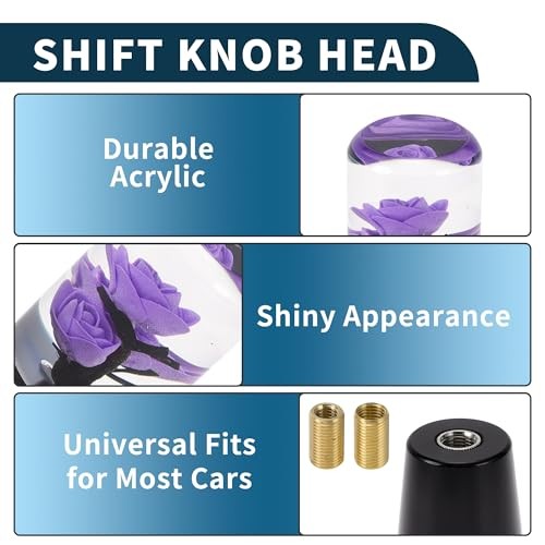 Purple Front Shift Lever Knob for 20cm Car Gear Shifter Knob