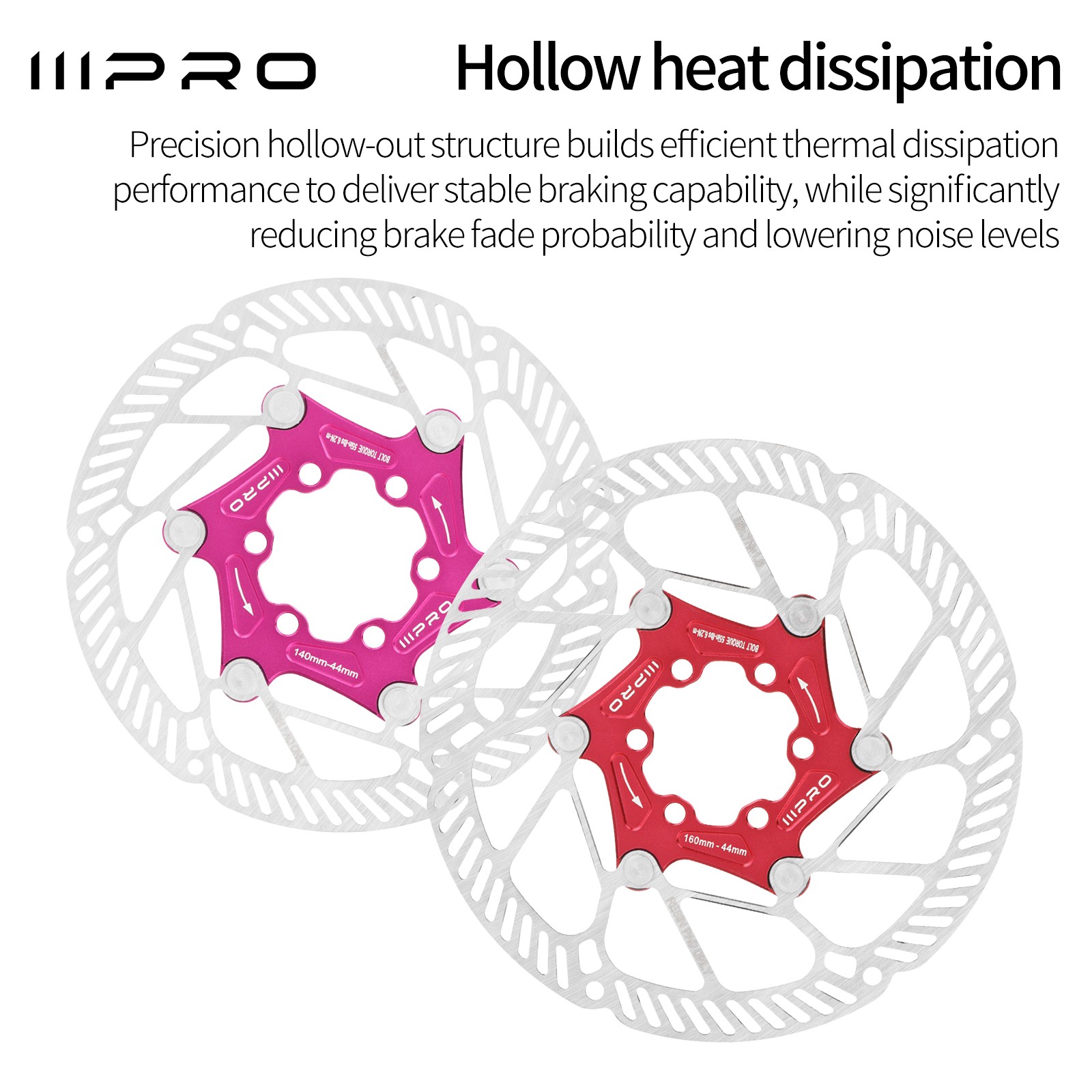 IIIPRO 6-Bolts Aero Disc Rotor 140/160mm MTB Mountain Bike Road Hollow Disc