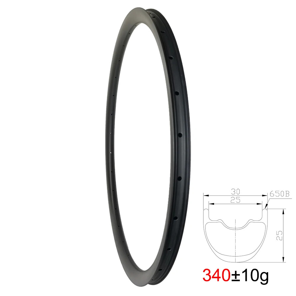 27.5» XC MTB Bike 30mm Wide 25mm Deep Carbon Rim Tubeless Cross Country Ring
