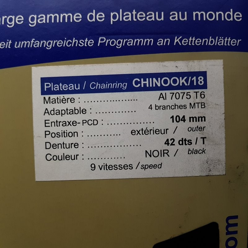 N.O.S Plate With ‘SPECIALITES TA CHINOOK/18’ 42D BCD 104 (Ref 762)