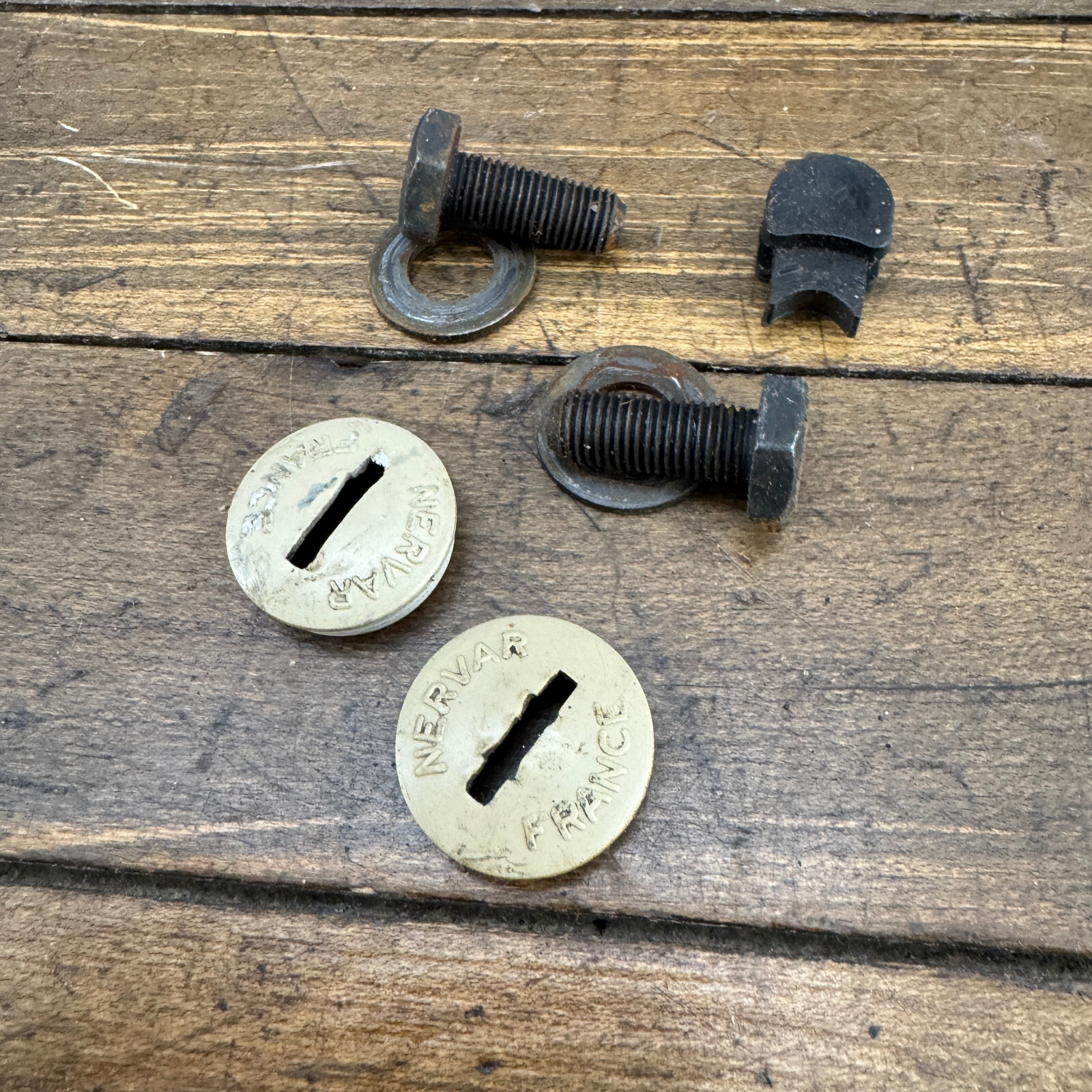 Vintage Nervar Dust Cap Set Crank Arm Fixing Bolt 1970s 1980s France Eroica