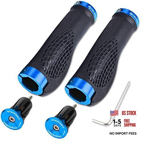 Ergonomic Bike Grips – Widen (Aluminum Lock Plug+grips) Light blue 1 Pair